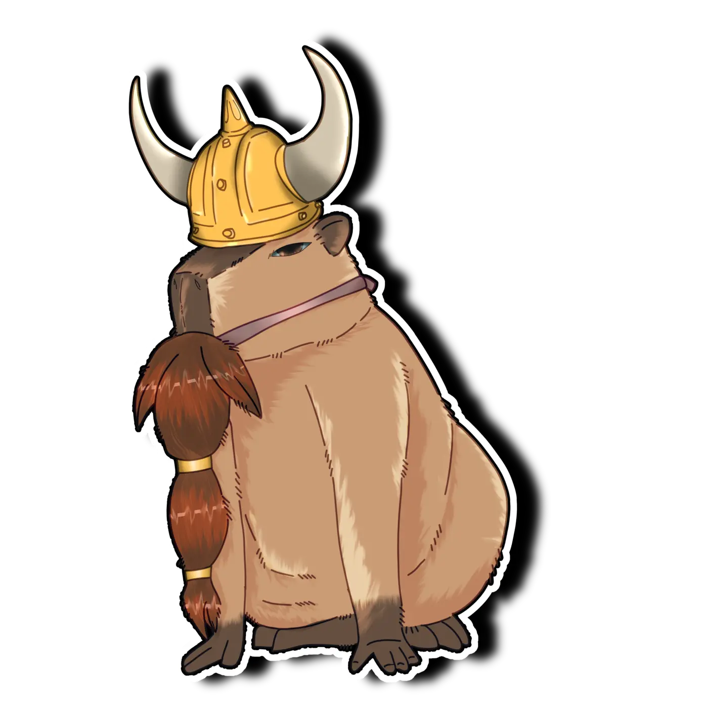 GarianTheBarbarian's capybarian mascot wearing a Viking helmet